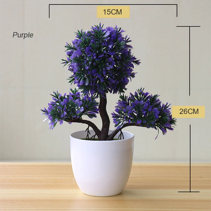 Mini Planta Artificial em Vaso de Cerâmica Decoração Versátil para Casa e Escritório