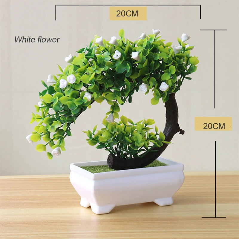 Mini Planta Artificial em Vaso de Cerâmica Decoração Versátil para Casa e Escritório