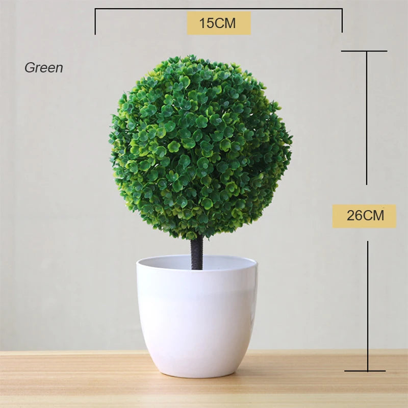 Mini Planta Artificial em Vaso de Cerâmica Decoração Versátil para Casa e Escritório