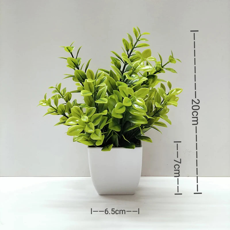 Mini Planta Artificial em Vaso de Cerâmica Decoração Versátil para Casa e Escritório