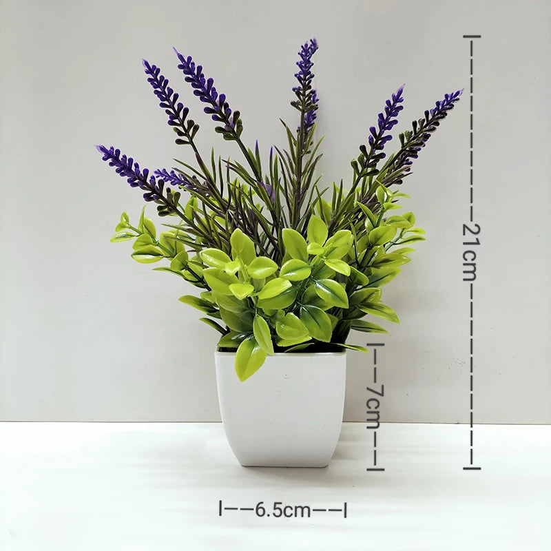 Mini Planta Artificial em Vaso de Cerâmica Decoração Versátil para Casa e Escritório