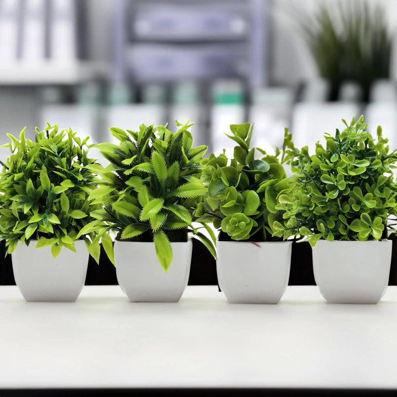 Mini Planta Artificial em Vaso de Cerâmica Decoração Versátil para Casa e Escritório
