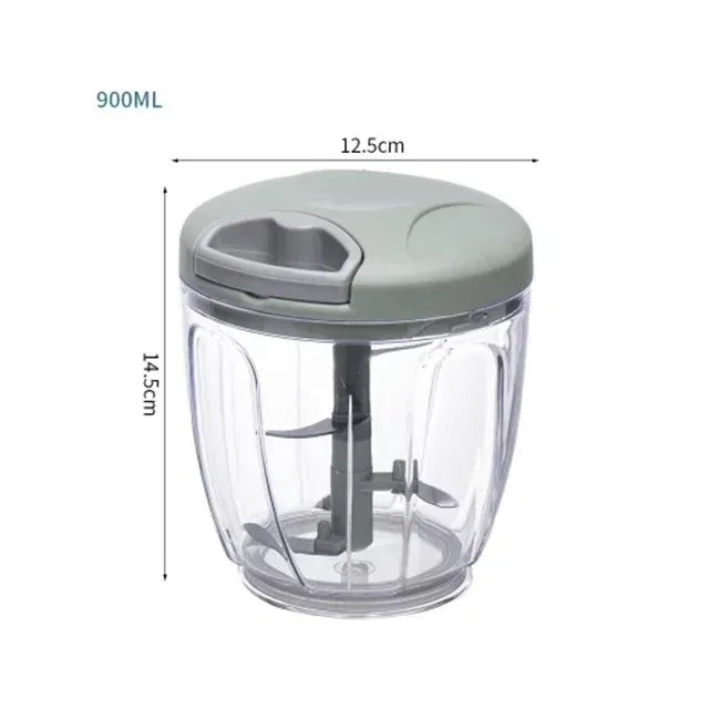 Mini Processador Manual de Alimentos com Lâminas Afiadas Triturador e Picador de Legumes, Alho, Cebola, Ervas e Mais