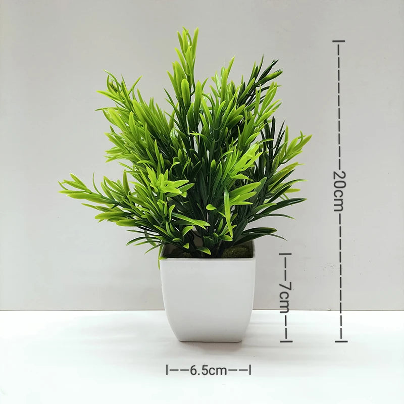 Mini Planta Artificial em Vaso de Cerâmica Decoração Versátil para Casa e Escritório