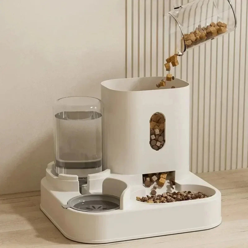 Comedouro e Bebedouro Automático 2 em 1 para Gatos e Cães Grande Capacidade e Design Moderno