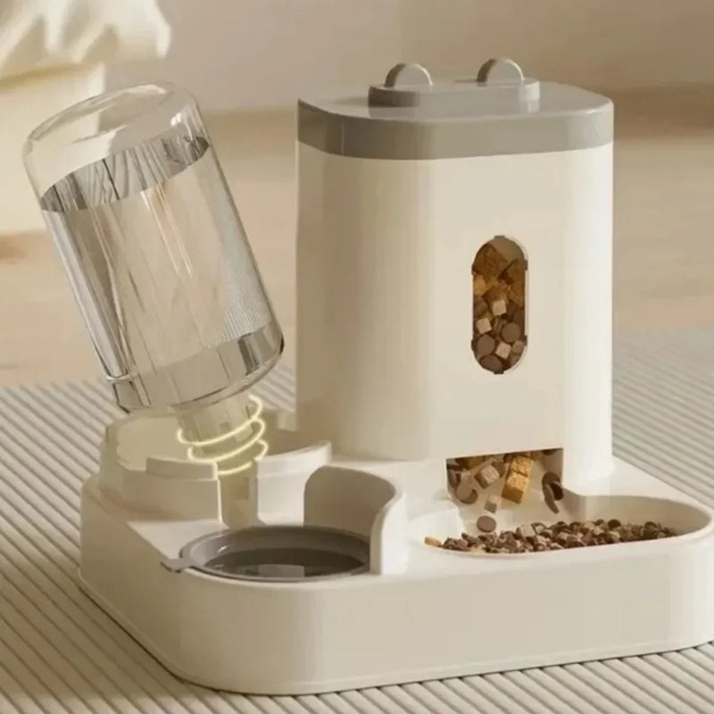 Comedouro e Bebedouro Automático 2 em 1 para Gatos e Cães Grande Capacidade e Design Moderno