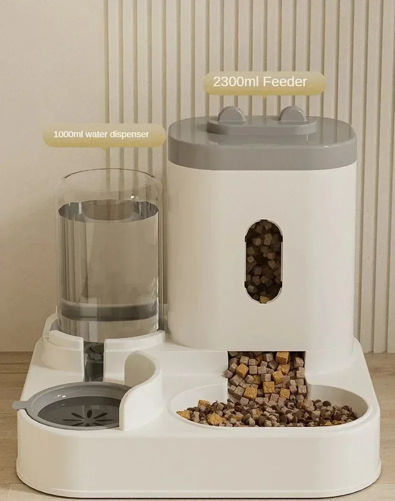 Comedouro e Bebedouro Automático 2 em 1 para Gatos e Cães Grande Capacidade e Design Moderno