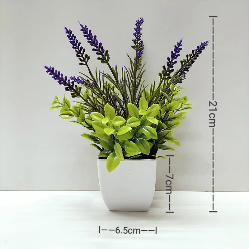 Mini Planta Artificial em Vaso de Cerâmica Decoração Versátil para Casa e Escritório