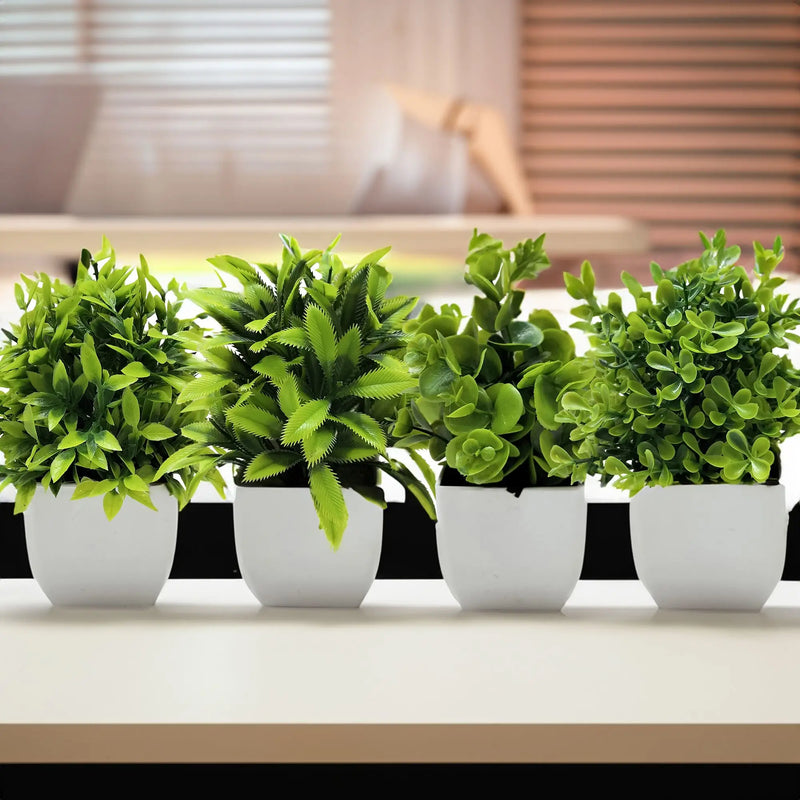 Mini Planta Artificial em Vaso de Cerâmica Decoração Versátil para Casa e Escritório