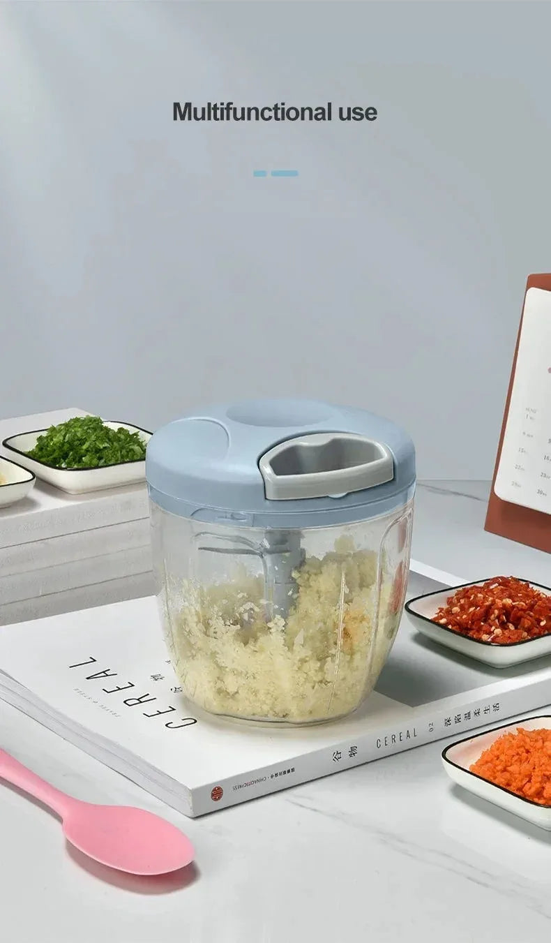 Mini Processador Manual de Alimentos com Lâminas Afiadas Triturador e Picador de Legumes, Alho, Cebola, Ervas e Mais