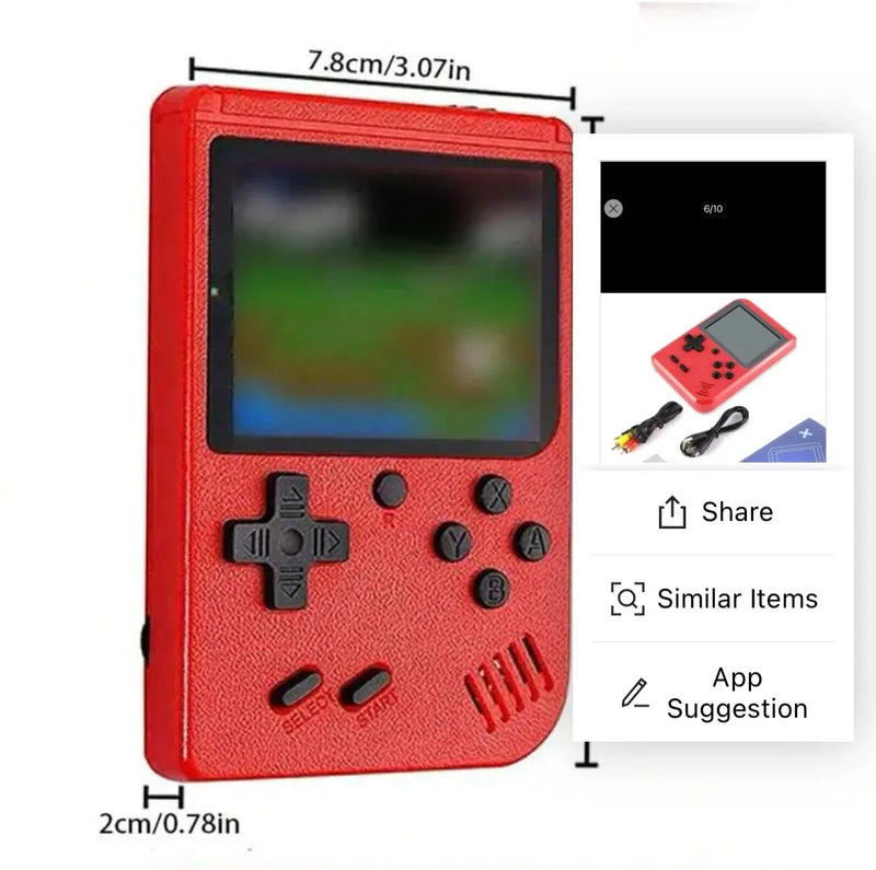 Console Portátil Retrô com 400 Jogos Clássicos - Conexão TV e Bateria Recarregável