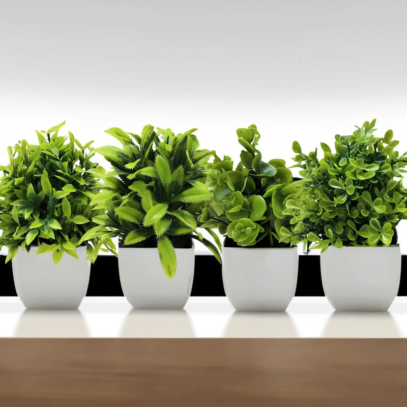 Mini Planta Artificial em Vaso de Cerâmica Decoração Versátil para Casa e Escritório