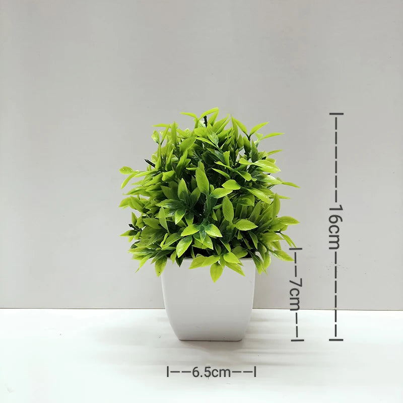 Mini Planta Artificial em Vaso de Cerâmica Decoração Versátil para Casa e Escritório