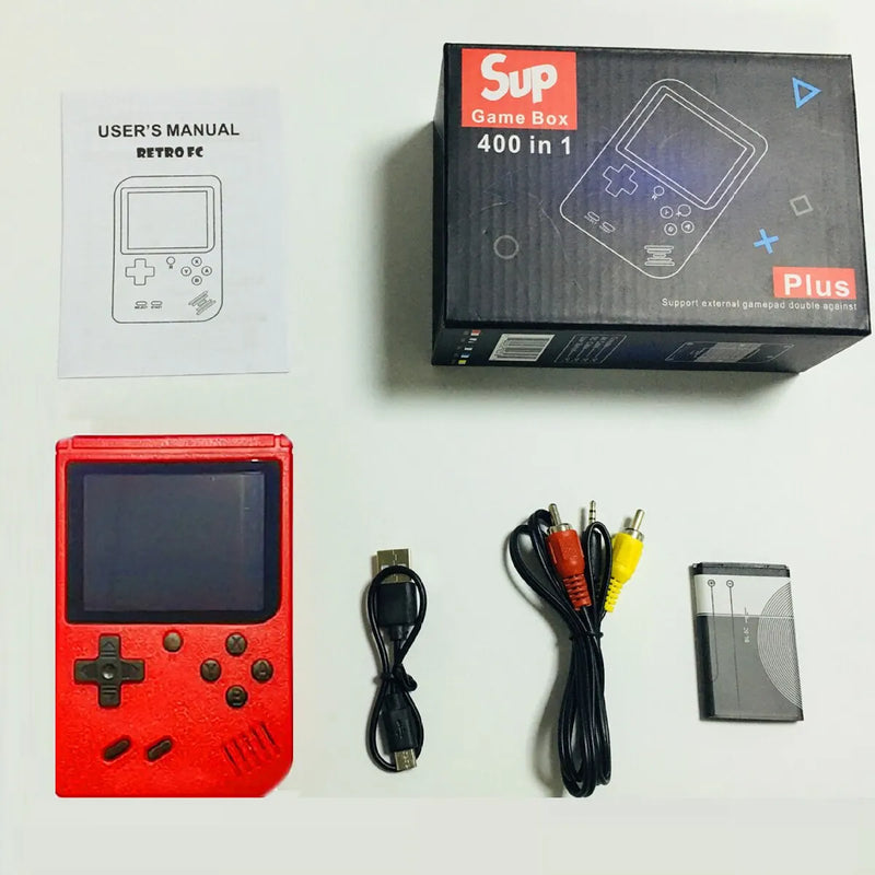Console Portátil Retrô com 400 Jogos Clássicos - Conexão TV e Bateria Recarregável