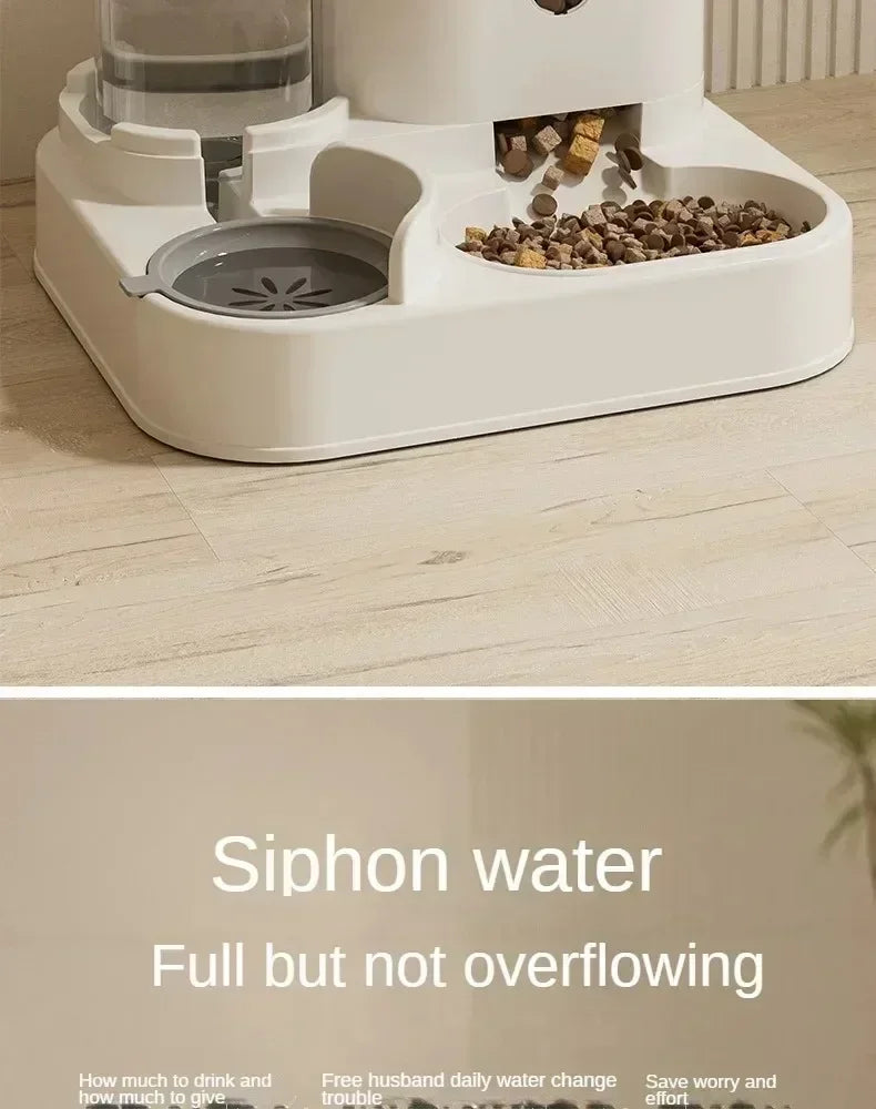 Comedouro e Bebedouro Automático 2 em 1 para Gatos e Cães Grande Capacidade e Design Moderno