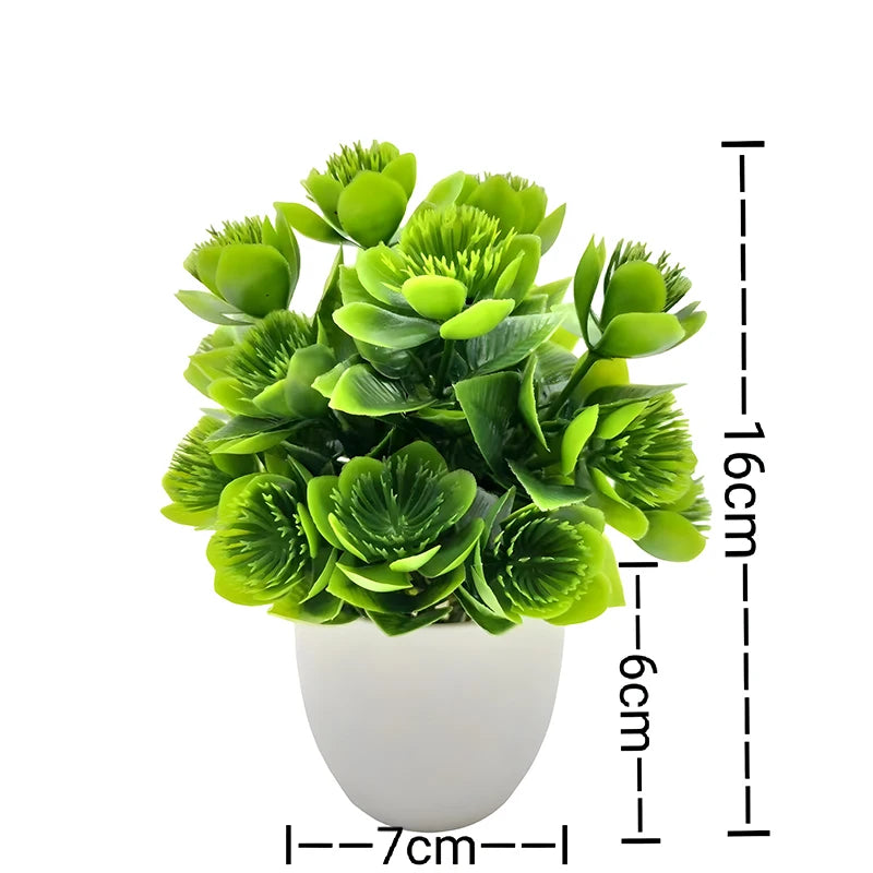 Mini Planta Artificial em Vaso de Cerâmica Decoração Versátil para Casa e Escritório