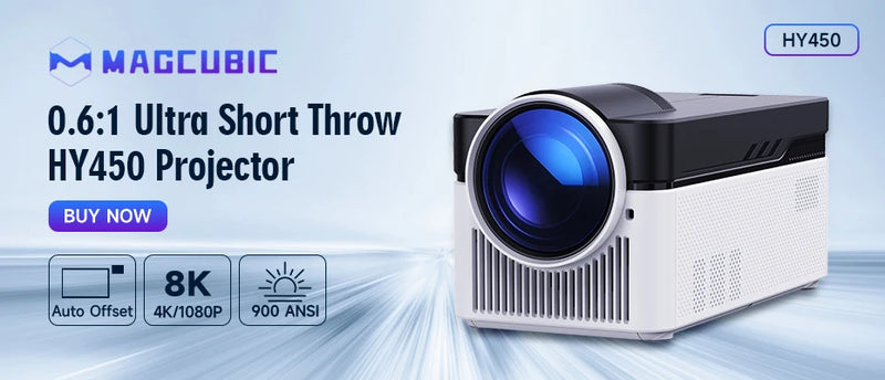 Projetor Magcubic HY300 Pro+ – 4K WiFi 6, Android 11, 260 ANSI, Bluetooth 5.0, Portátil para Cinema em Casa e Áreas Externas (1280x720P, Suporte 4K)