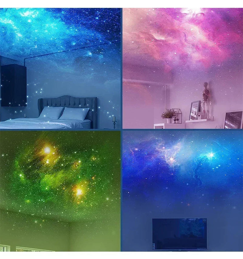 Projetor Astronauta Galáxia com Controle Remoto — Luminária Estelar 360° para Quarto e Decoração