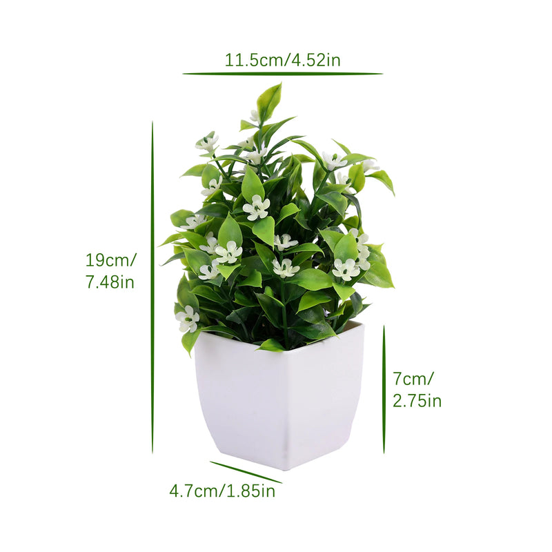 Mini Planta Artificial em Vaso de Cerâmica Decoração Versátil para Casa e Escritório
