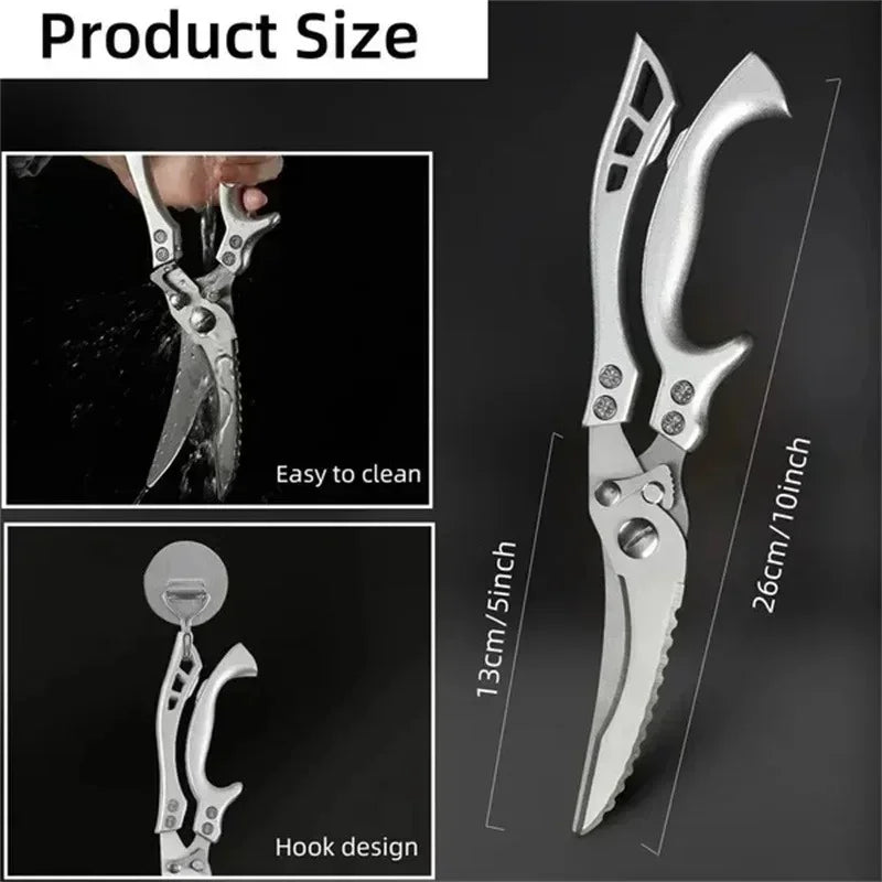 Conjunto de Facas de Cozinha Profissional com Tesoura Multiuso Lâminas Estilo Damasco