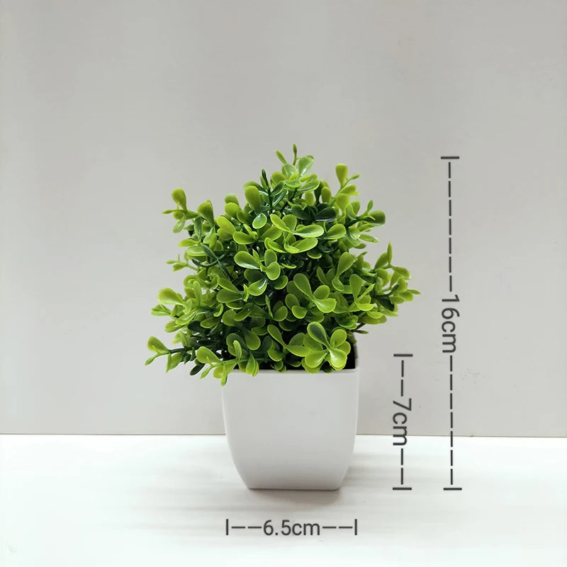 Mini Planta Artificial em Vaso de Cerâmica Decoração Versátil para Casa e Escritório