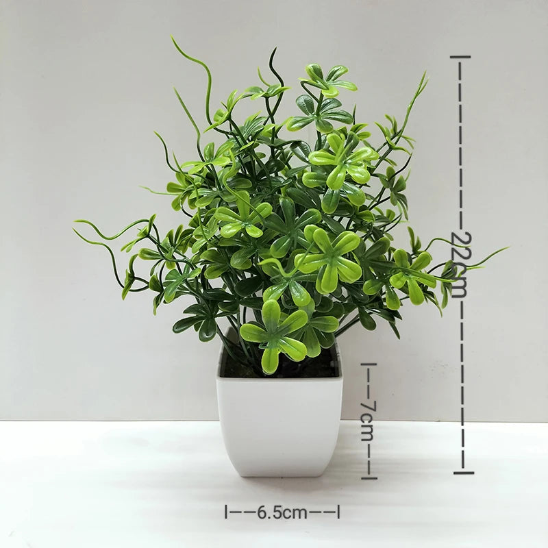 Mini Planta Artificial em Vaso de Cerâmica Decoração Versátil para Casa e Escritório