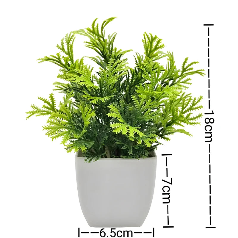 Mini Planta Artificial em Vaso de Cerâmica Decoração Versátil para Casa e Escritório