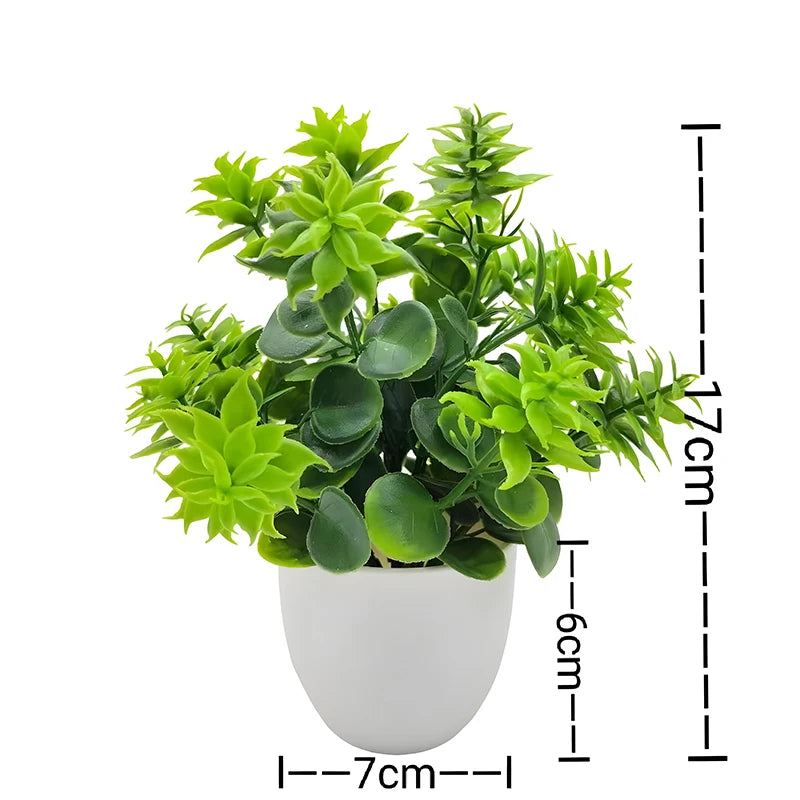 Mini Planta Artificial em Vaso de Cerâmica Decoração Versátil para Casa e Escritório