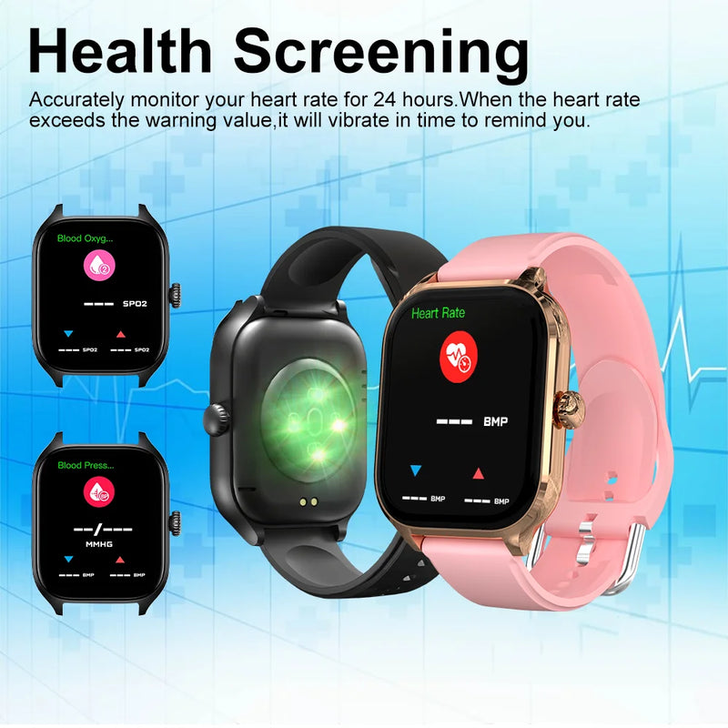 Smartwatch Tela Full Touch 1.85"  Chamadas Bluetooth, Monitoramento de Saúde, Notificações e Modo Esportivo