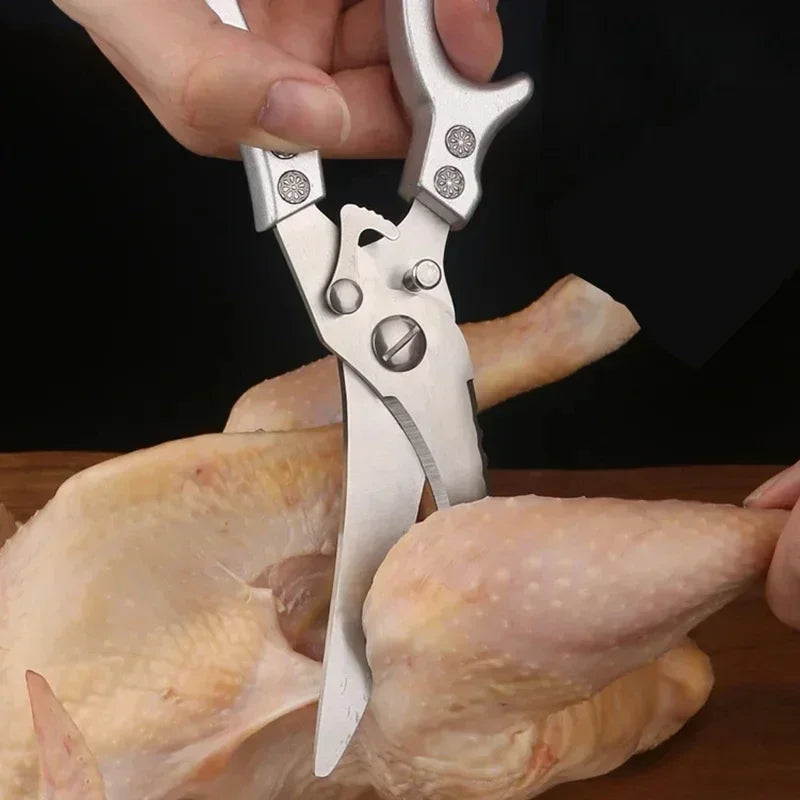 Conjunto de Facas de Cozinha Profissional com Tesoura Multiuso Lâminas Estilo Damasco
