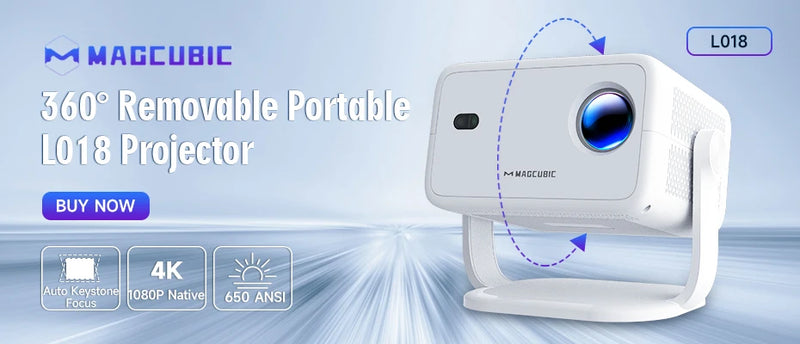 Projetor Magcubic HY300 Pro+ – 4K WiFi 6, Android 11, 260 ANSI, Bluetooth 5.0, Portátil para Cinema em Casa e Áreas Externas (1280x720P, Suporte 4K)