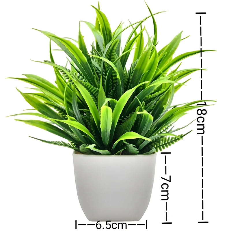 Mini Planta Artificial em Vaso de Cerâmica Decoração Versátil para Casa e Escritório