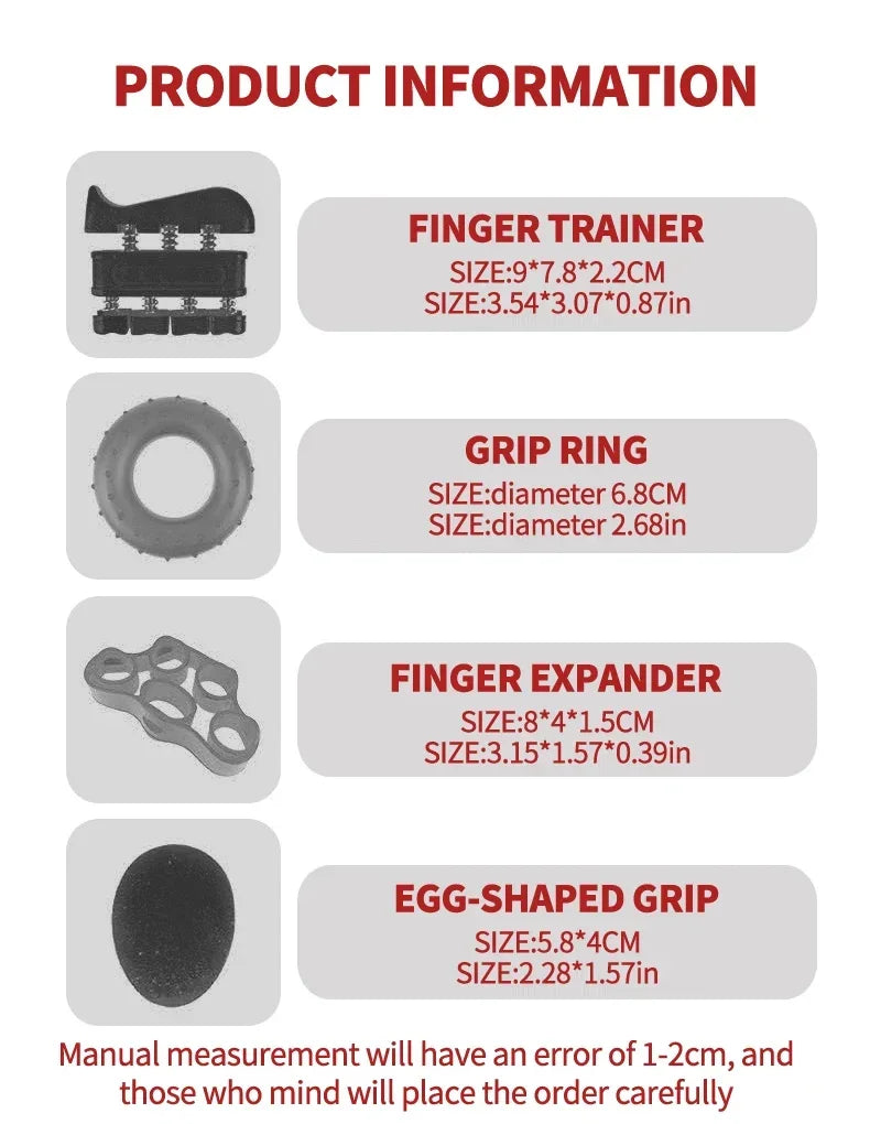Kit de Fortalecimento de Mãos – Gripper Ajustável com Contador, Expansor de Pulso, Molas de Resistência e Exercitador de Dedos