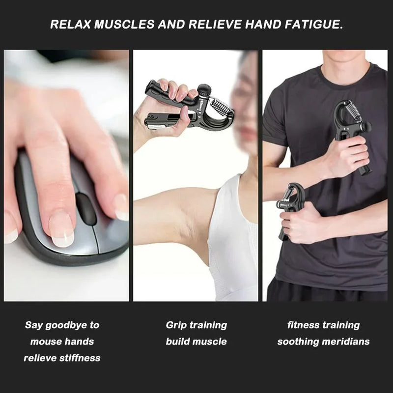 Kit de Fortalecimento de Mãos – Gripper Ajustável com Contador, Expansor de Pulso, Molas de Resistência e Exercitador de Dedos