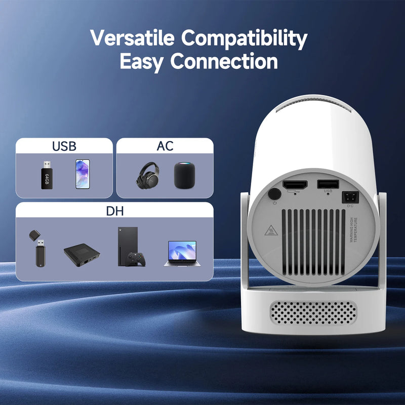 Projetor Magcubic HY300 Pro+ – 4K WiFi 6, Android 11, 260 ANSI, Bluetooth 5.0, Portátil para Cinema em Casa e Áreas Externas (1280x720P, Suporte 4K)