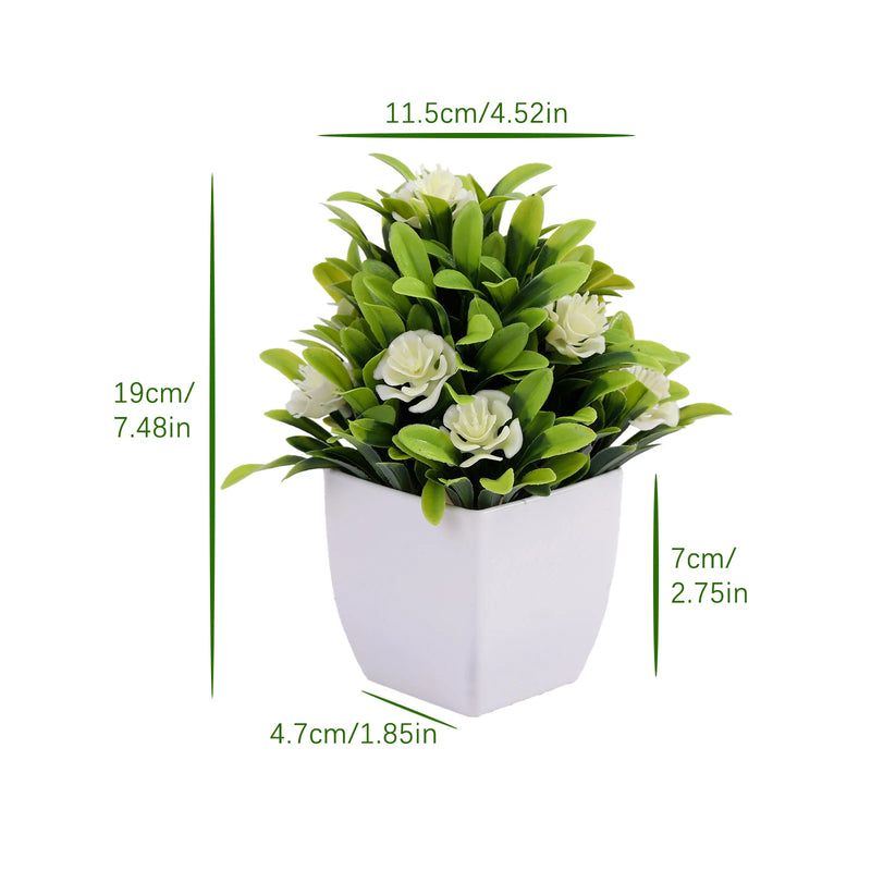 Mini Planta Artificial em Vaso de Cerâmica Decoração Versátil para Casa e Escritório