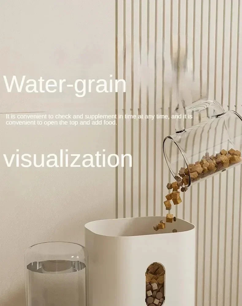 Comedouro e Bebedouro Automático 2 em 1 para Gatos e Cães Grande Capacidade e Design Moderno