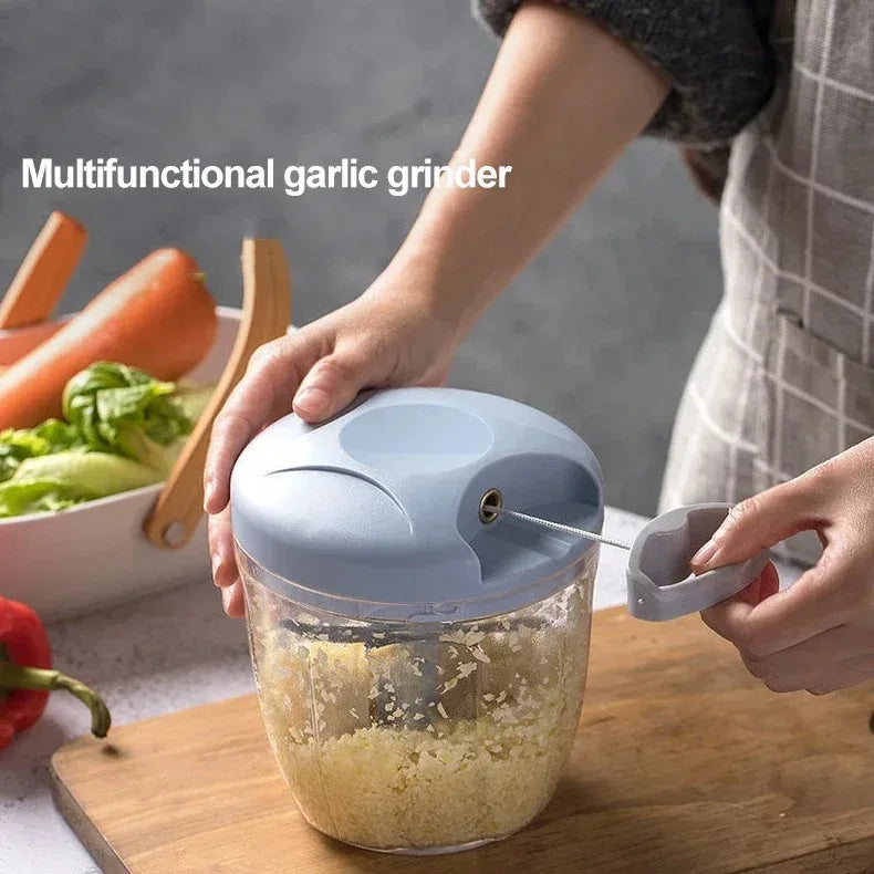 Mini Processador Manual de Alimentos com Lâminas Afiadas Triturador e Picador de Legumes, Alho, Cebola, Ervas e Mais