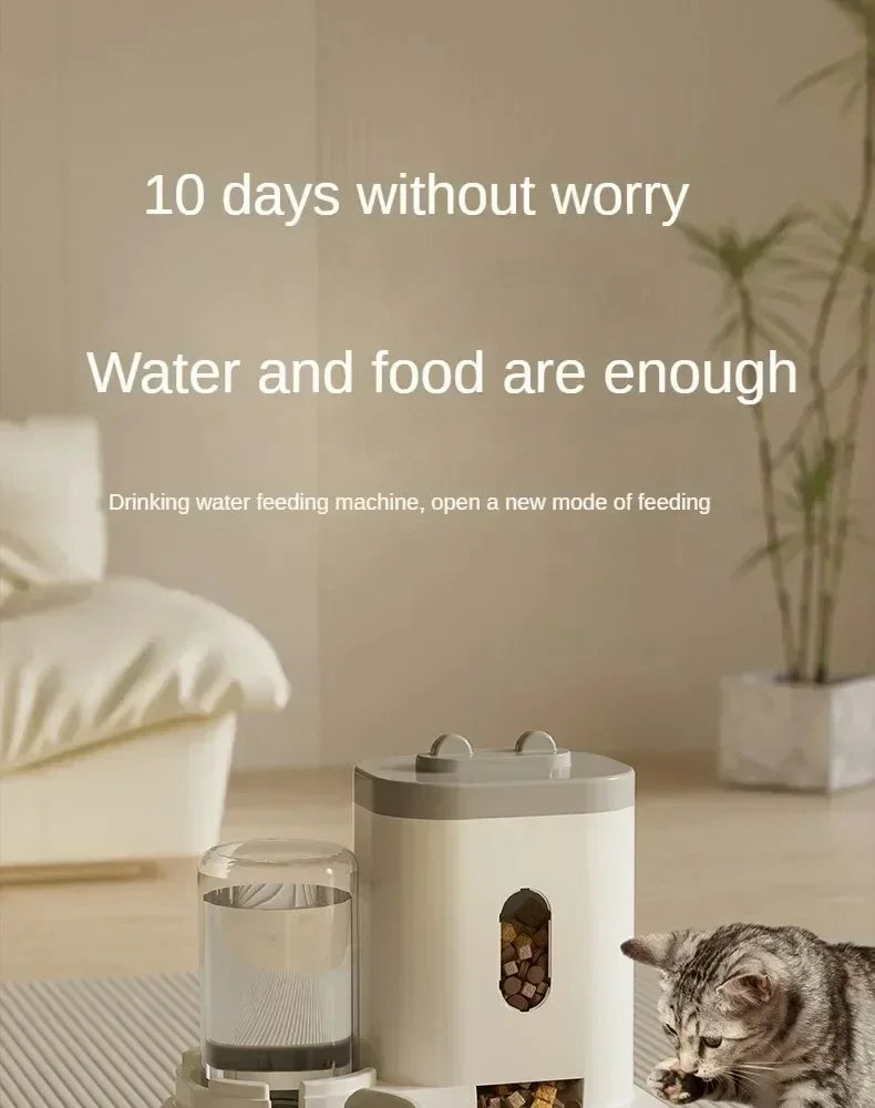 Comedouro e Bebedouro Automático 2 em 1 para Gatos e Cães Grande Capacidade e Design Moderno
