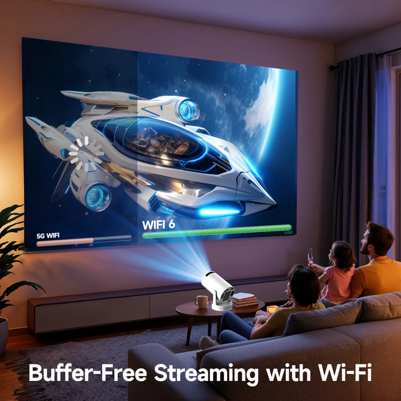 Projetor Magcubic HY300 Pro+ – 4K WiFi 6, Android 11, 260 ANSI, Bluetooth 5.0, Portátil para Cinema em Casa e Áreas Externas (1280x720P, Suporte 4K)