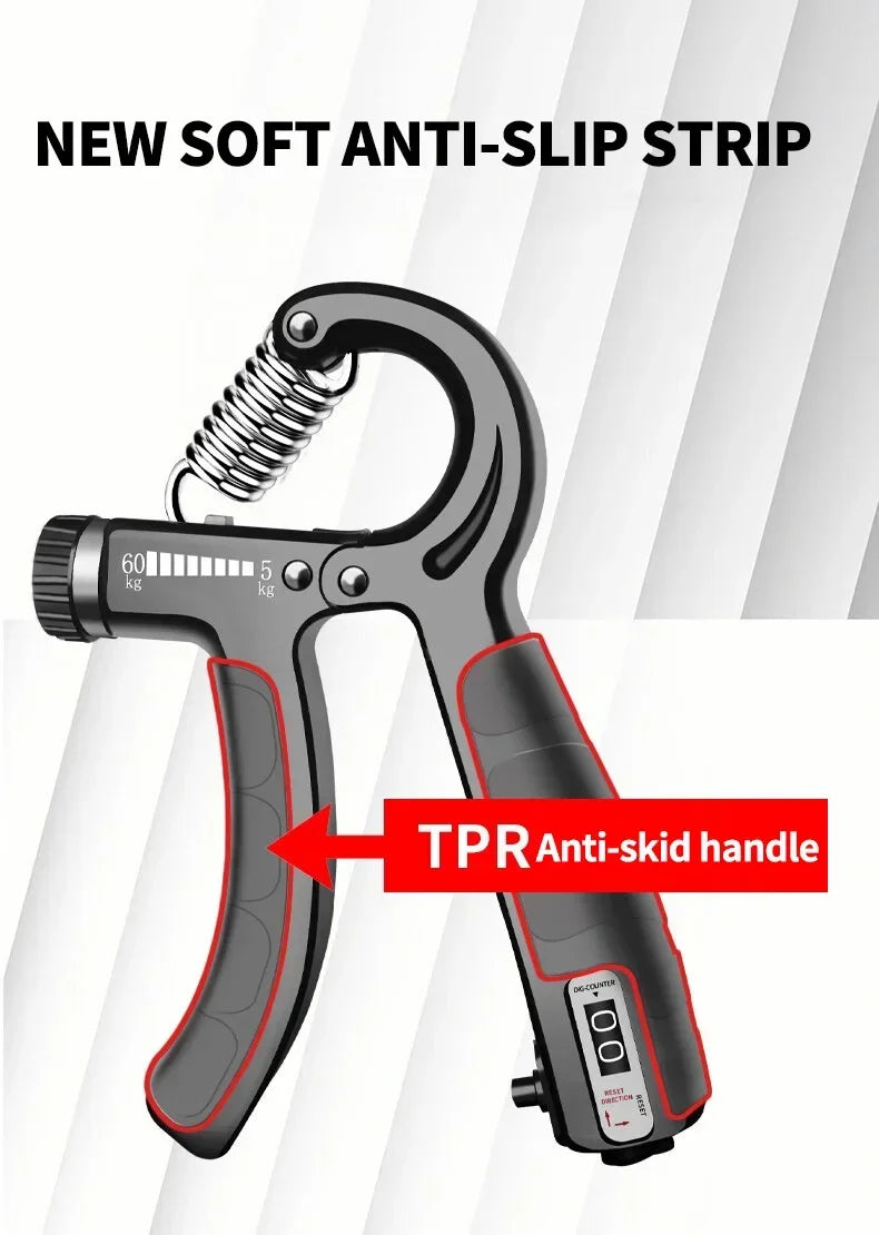Kit de Fortalecimento de Mãos – Gripper Ajustável com Contador, Expansor de Pulso, Molas de Resistência e Exercitador de Dedos