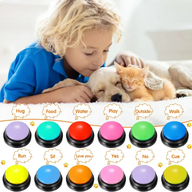 Botão de Comunicação para Cães e Gatos Botões Graváveis para Treinamento e Interação com Pets
