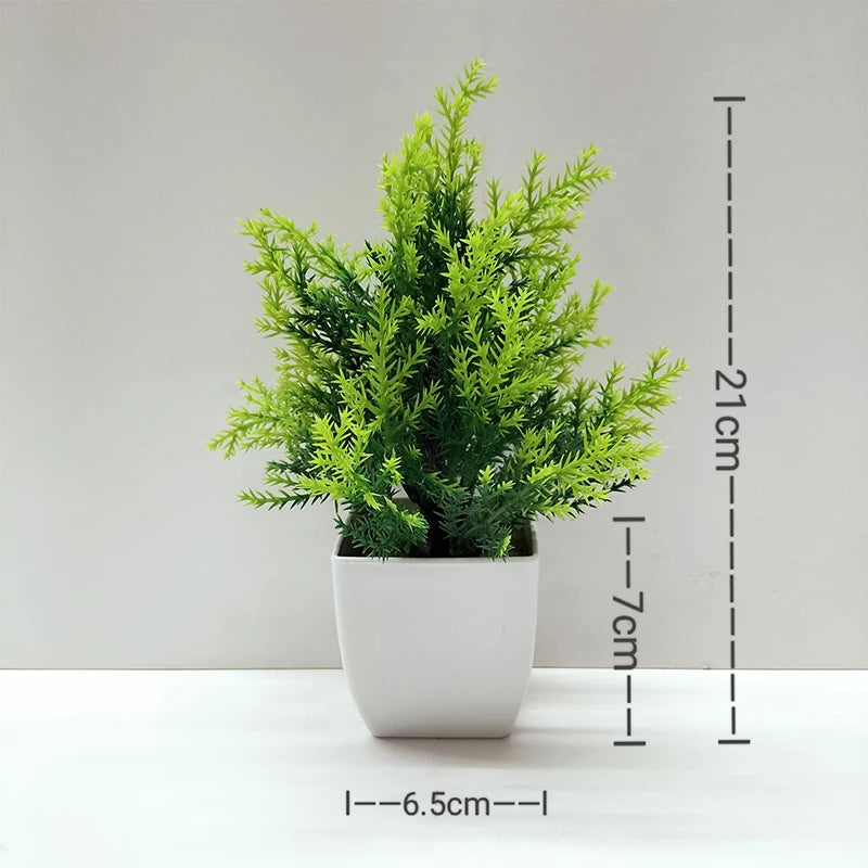 Mini Planta Artificial em Vaso de Cerâmica Decoração Versátil para Casa e Escritório