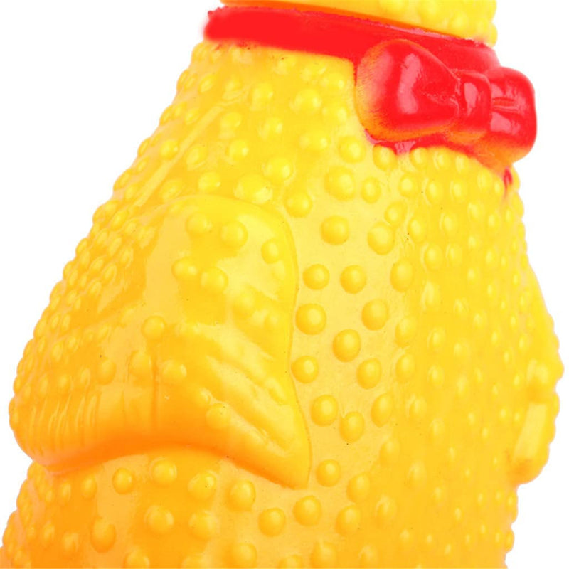 Brinquedo de Borracha para Pets – Galinha Gritante com Som, Antiestresse e Estimulante para Cães