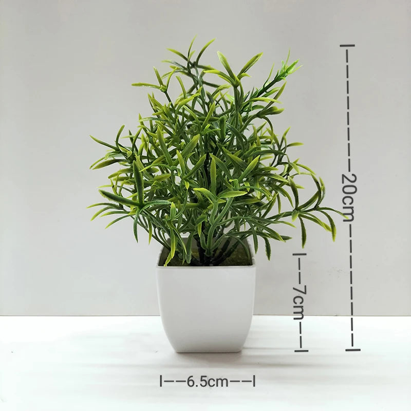 Mini Planta Artificial em Vaso de Cerâmica Decoração Versátil para Casa e Escritório