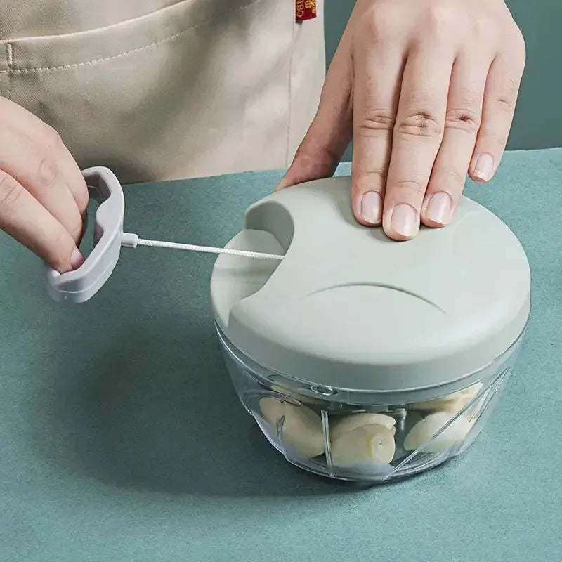 Mini Processador Manual de Alimentos com Lâminas Afiadas Triturador e Picador de Legumes, Alho, Cebola, Ervas e Mais