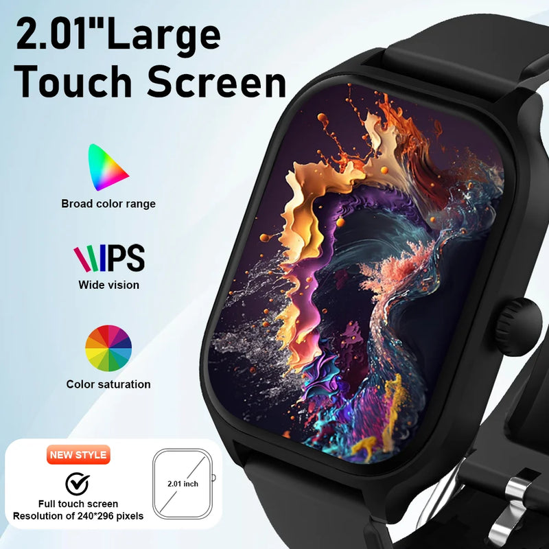 Smartwatch Tela Full Touch 1.85"  Chamadas Bluetooth, Monitoramento de Saúde, Notificações e Modo Esportivo