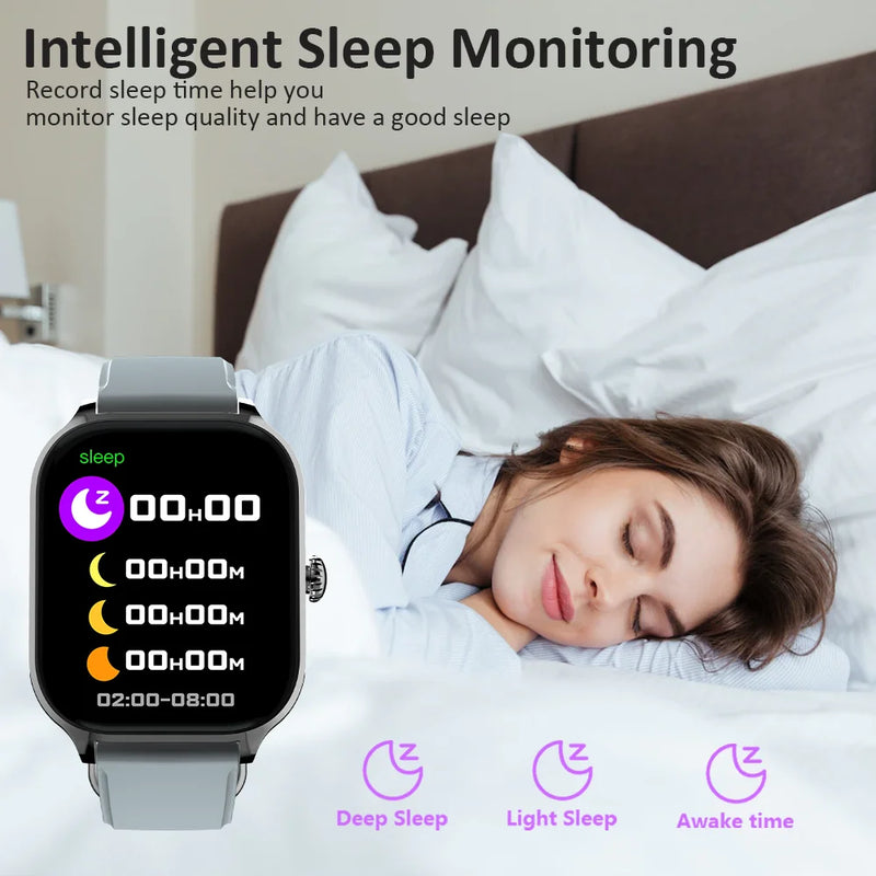 Smartwatch Tela Full Touch 1.85"  Chamadas Bluetooth, Monitoramento de Saúde, Notificações e Modo Esportivo